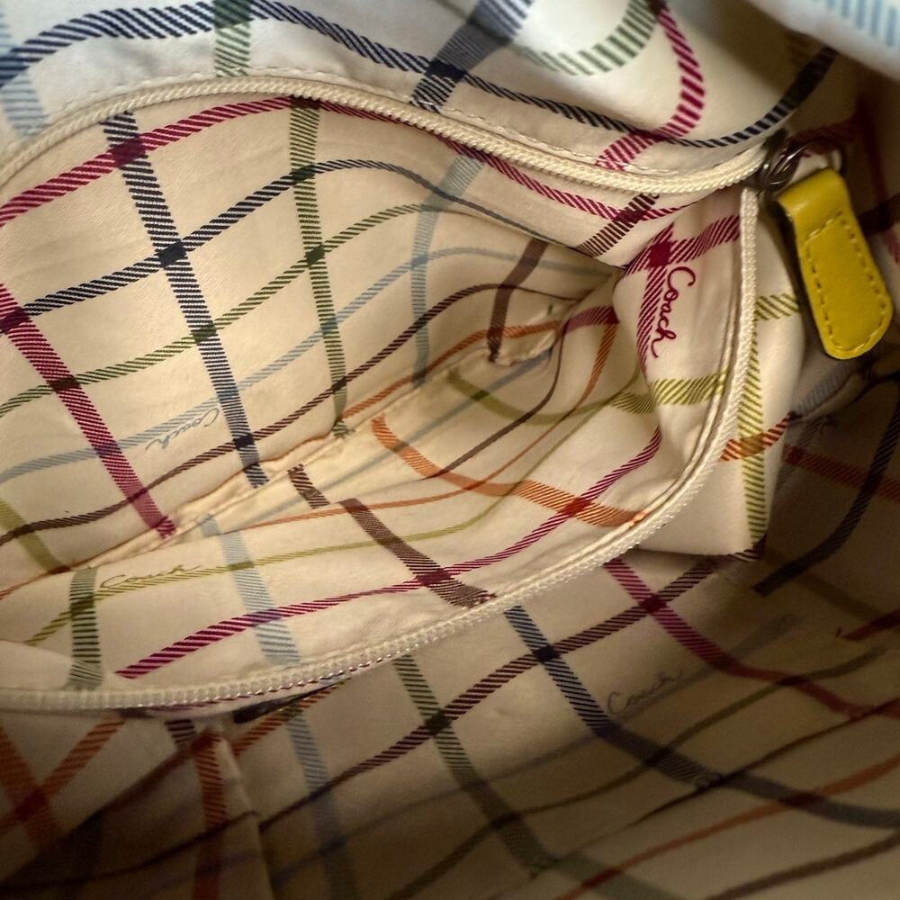 y2k COACH 2007 Bleecker 11422 Yellow Duffle Bucket Shoulder Bag Crossbodyble - Picture 12 of 12